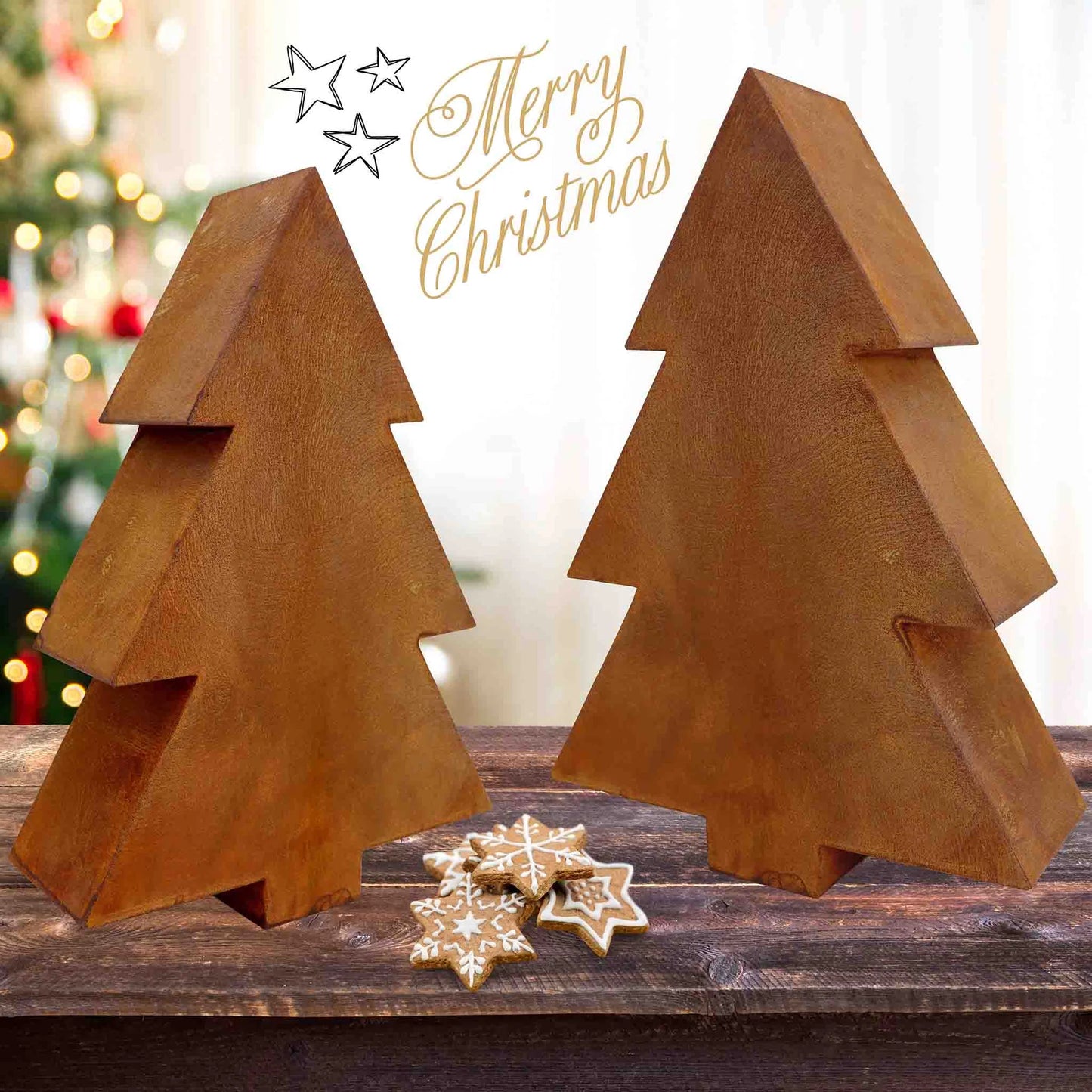 Rostiger Weihnachtsbaum in 3D Metall