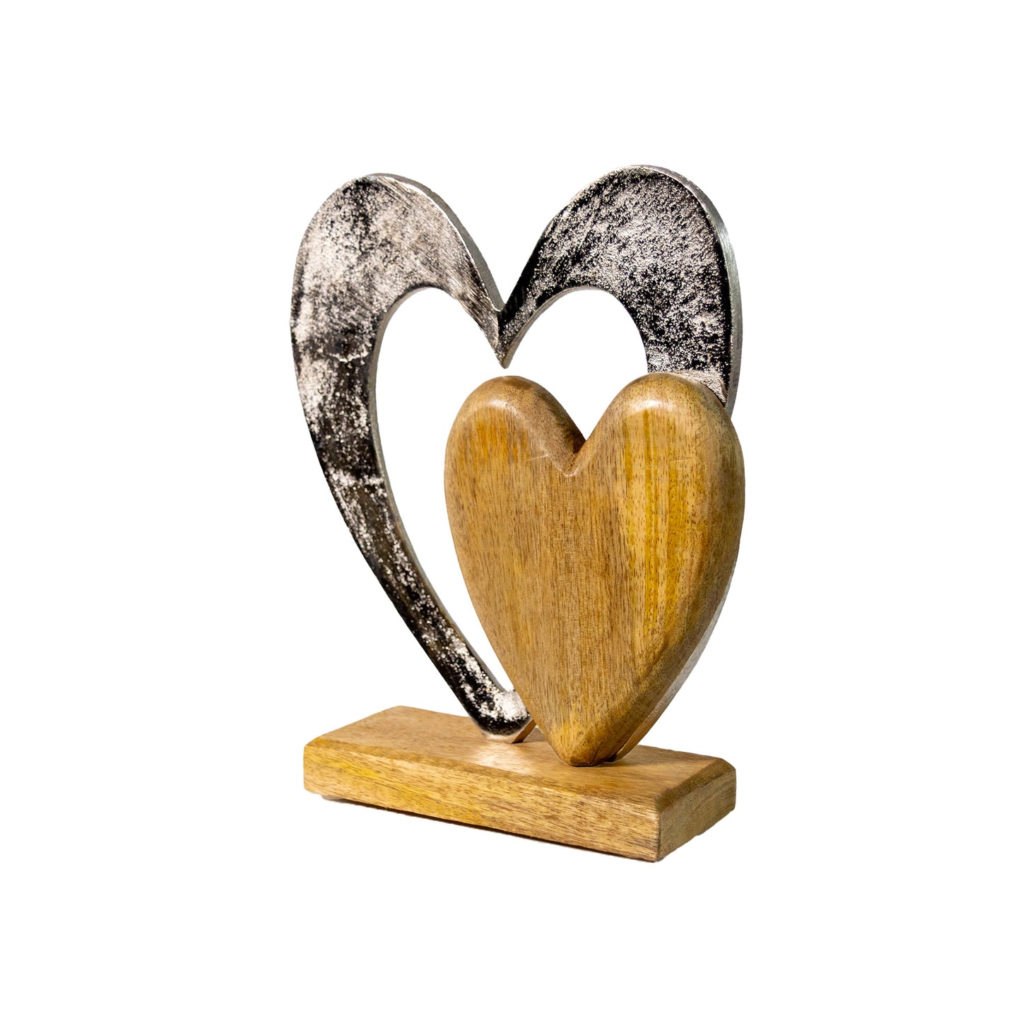 Holzdeko "Herz in Herz"
