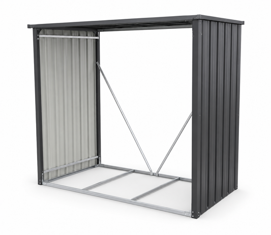 Kaminholzunterstand Anthrazit 151 × 90 × 160 cm – Wetterfest & Robust
