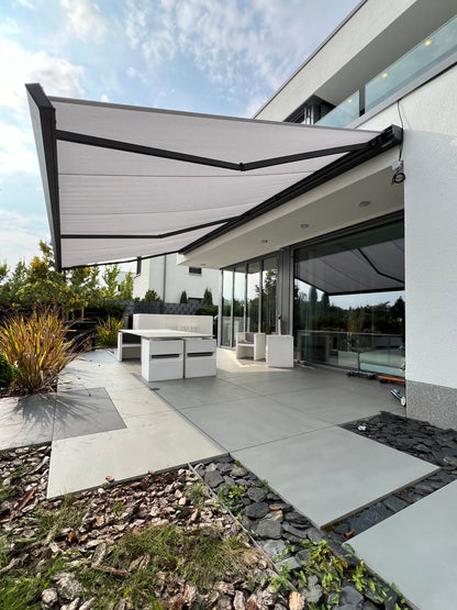 Kassettenmarkise – Prima C1 – konfigurierbar - Weißaluminium RAL 9006 - Breite 2,00 m