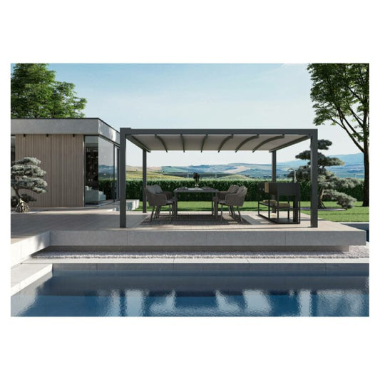 kubische Falt-Pergola KEPLAN freistehend - CORTEN RAU