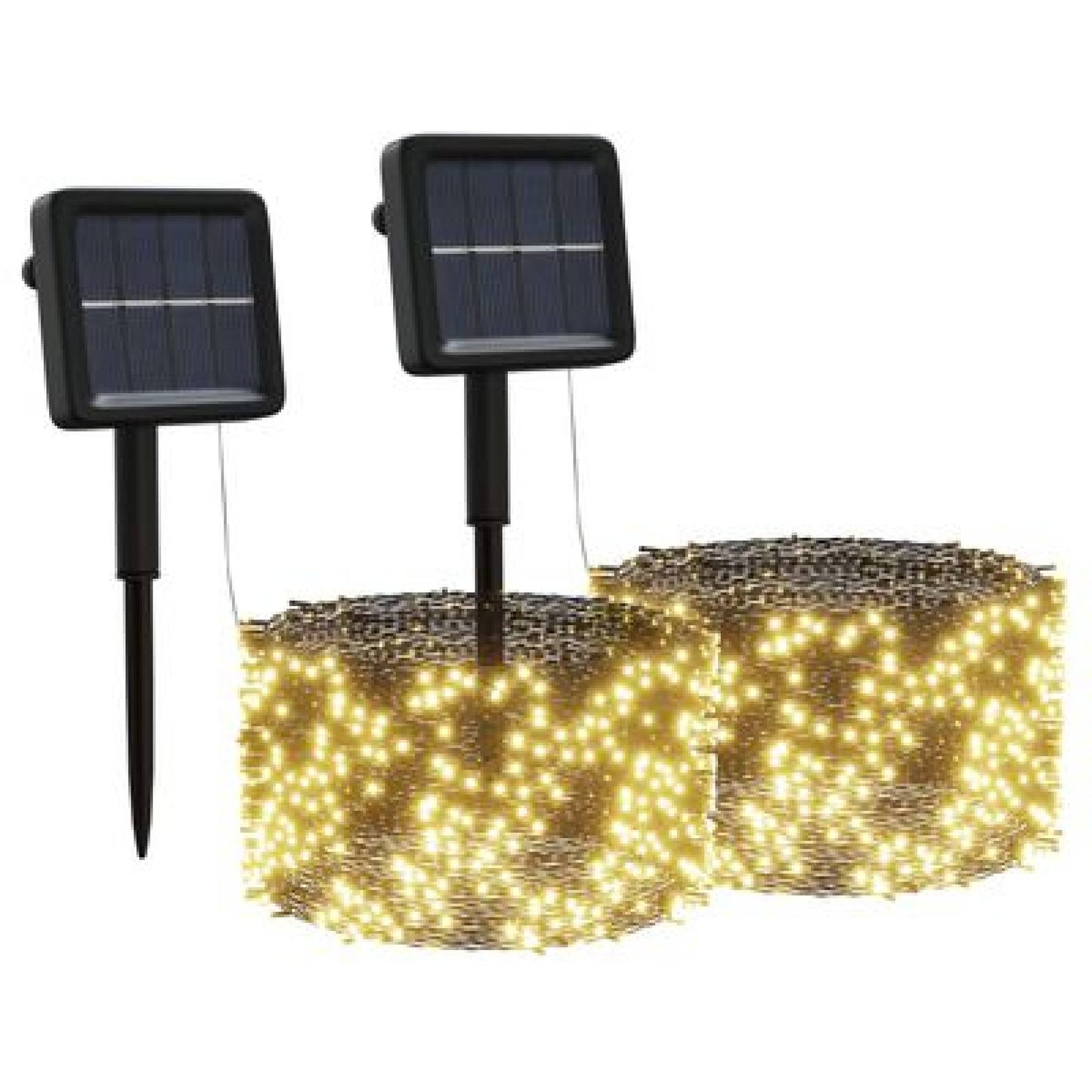 vidaXL Solar-Lichterkette 2 Stk. 2×200 LED Warmweiß Innen Außen