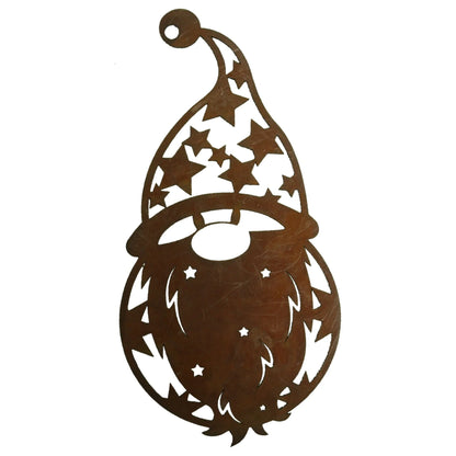 Nikolaus Figur Deko Set | Hängender Weihnachtsmann und Sterne - 4-teiliges Weihnachtsdeko Set