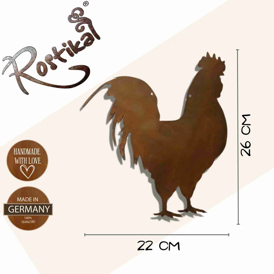 Henne und Gockel | Fensterdeko hängend im Landhausstil | Gartendeko Hahn und Henne aus Metall