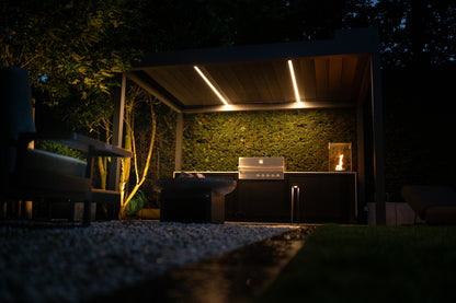 Lamellenpergola Alba - Anthrazit DB703 Struktur - Breite 2,643 m
