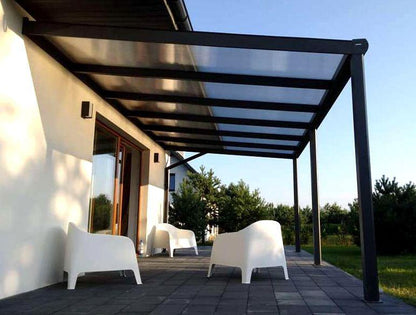 Terrassenüberdachung Polycarbonat, 5,06 m x 3,50 m