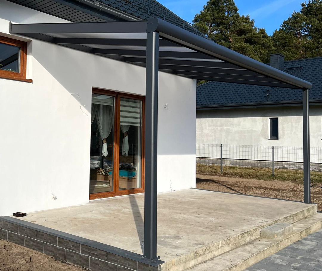 Terrassenüberdachung Polycarbonat, 7,06 m x 4,00 m