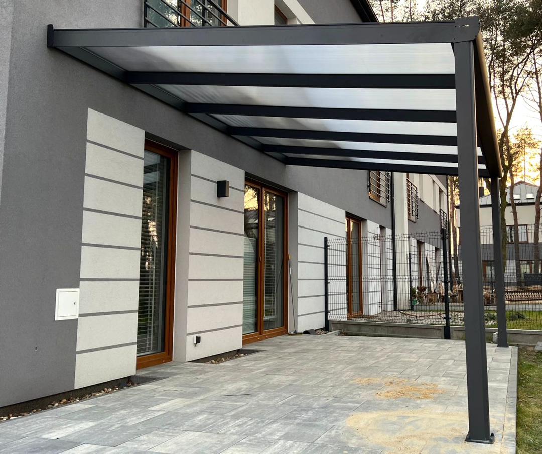 Terrassenüberdachung Polycarbonat, 7,06 m x 4,00 m