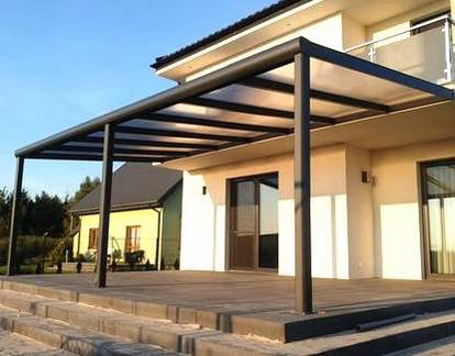 Terrassenüberdachung Polycarbonat, 7,06 m x 4,00 m