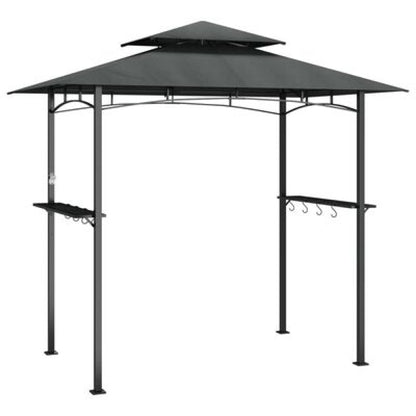 vidaXL Grillpavillon mit Seitenregalen Anthrazit 240x150x243 cm Stahl