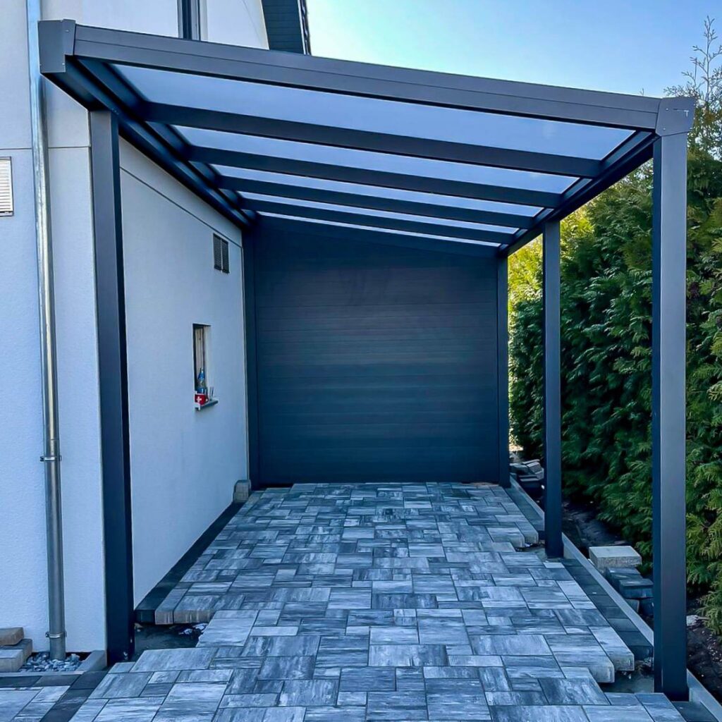 Pultdachcarport S350 wandangebunden/ freistehend (konfigurierbar)