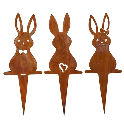 Osterdeko Hasen Gartenstecker – Edelrost Deko für Haus & Garten