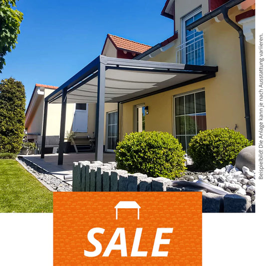 Schweng Terrassenüberdachung S400 mit Unterdachmarkise - 2,94m x 2,36m