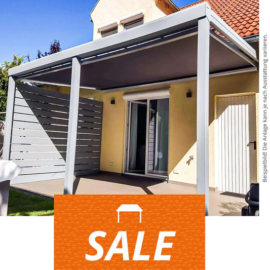 Schweng Terrassenüberdachung S400 mit Unterdachmarkise - 9,95 m x 2,3 m