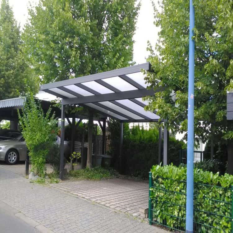 Schweng Pultdachcarport S400 Polycarbonat mit Dachüberstand - Weiß