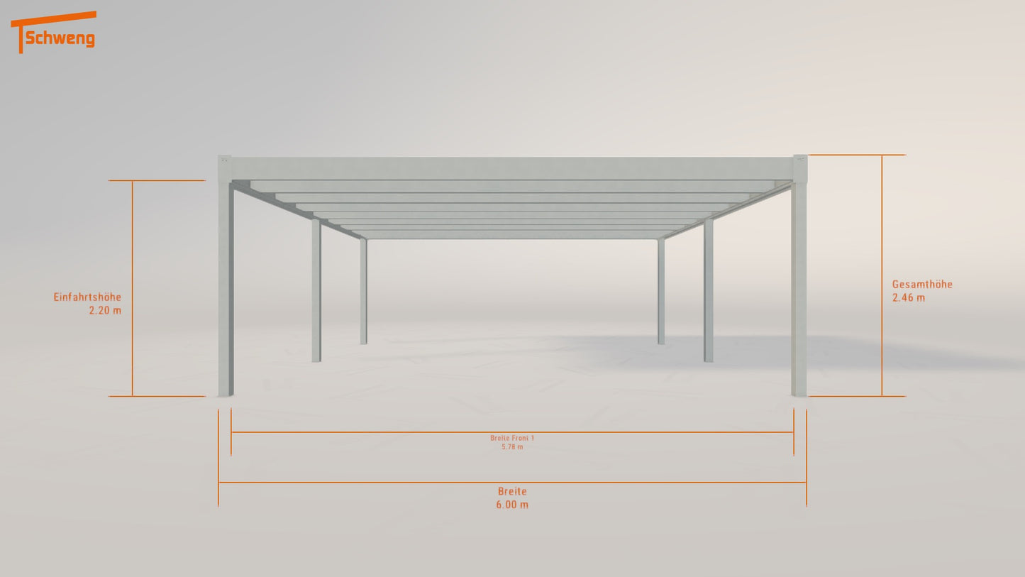 #DE Schweng Flachdachcarport C600+ (ID 2qj4gj) 