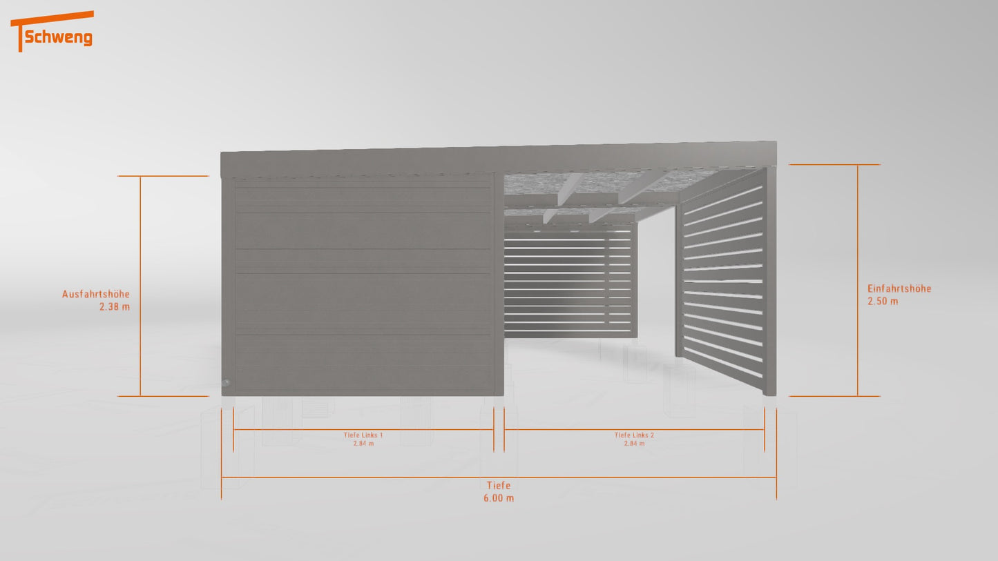 #DE Schweng Flachdachcarport C600+ (ID 5mw54r) 