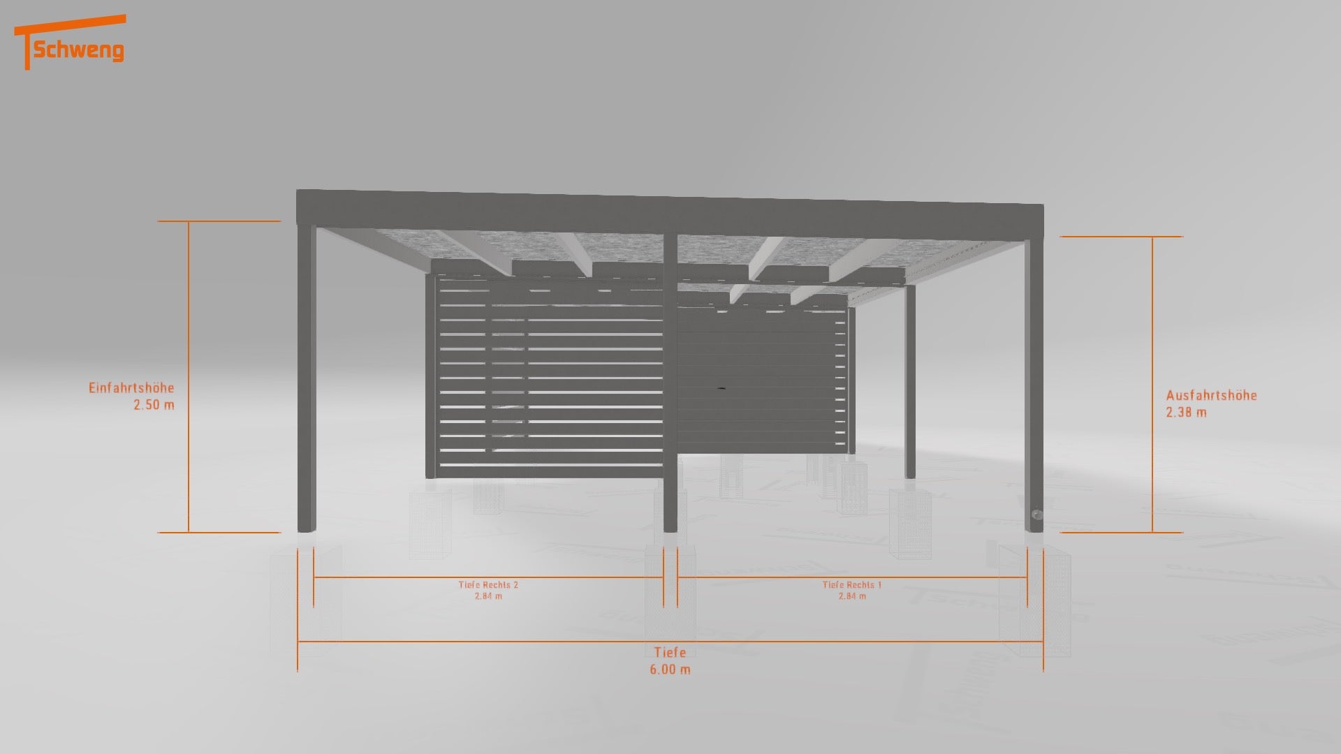 #DE Schweng Flachdachcarport C600+ (ID 5mw54r) 