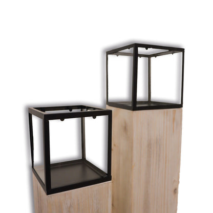 Windlichtsäule Modern 2er Set