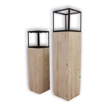 Windlichtsäule Modern 2er Set