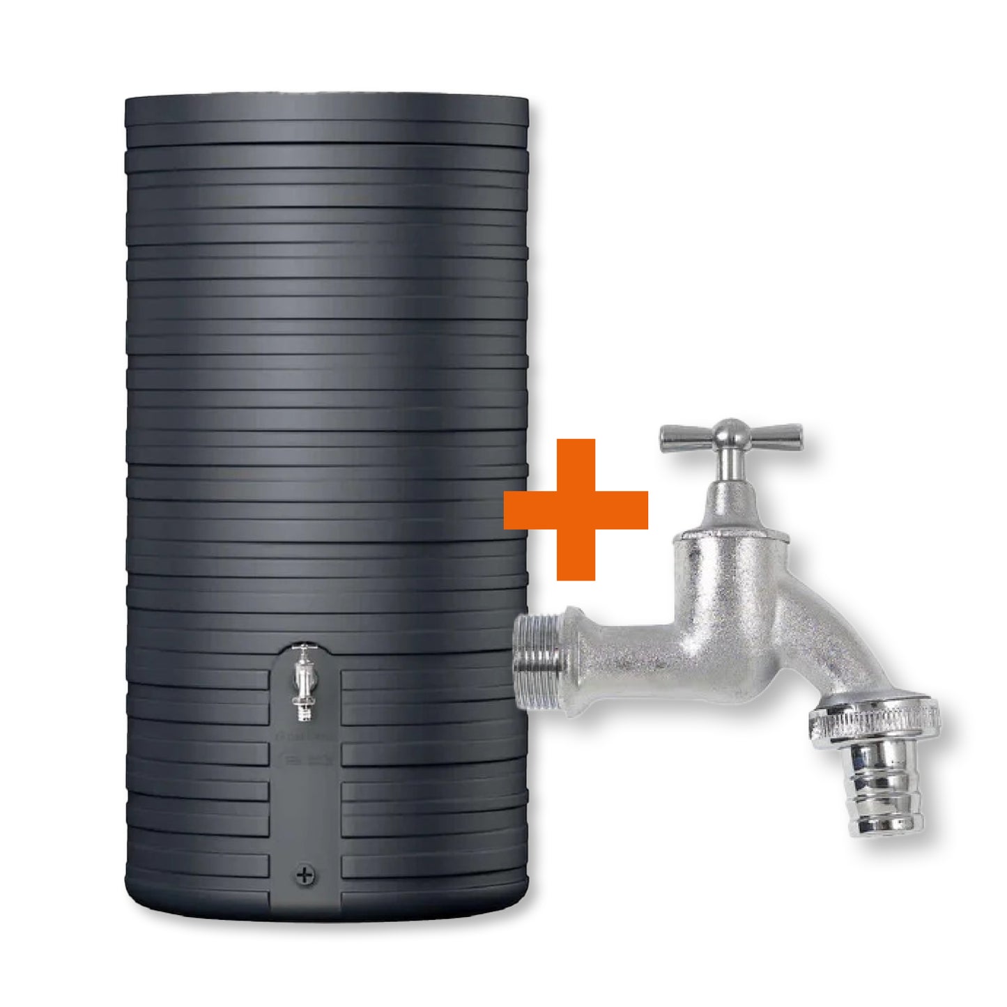 Garantia – NORDIC Regenspeicher inkl. Deckel (300 L, graphite grey) + Chrom-Auslaufhahn - Set