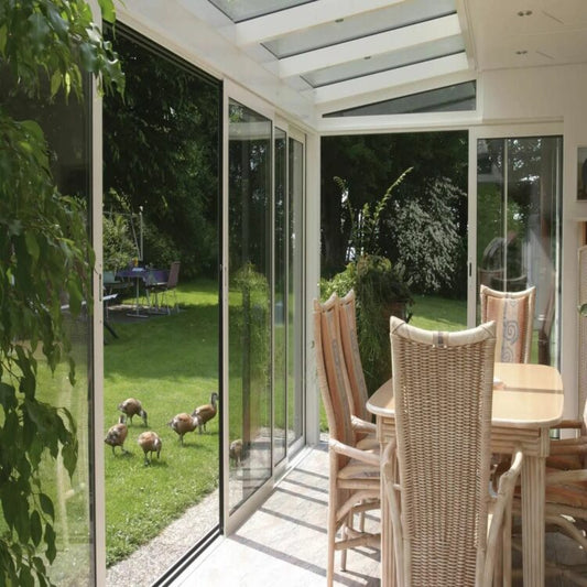 Schweng Sommergarten S400 – Glasschiebewand Ideal 38 links & rechts