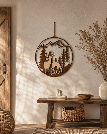 Deko-Hänger Hirsch & Reh – dekorativer Anhänger für Haus & Fenster