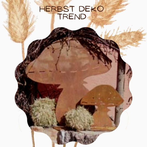 Edelrost Pilze, rostige Herbstdeko aus Metall für Haus und Garten | 30 und 15 cm hoch