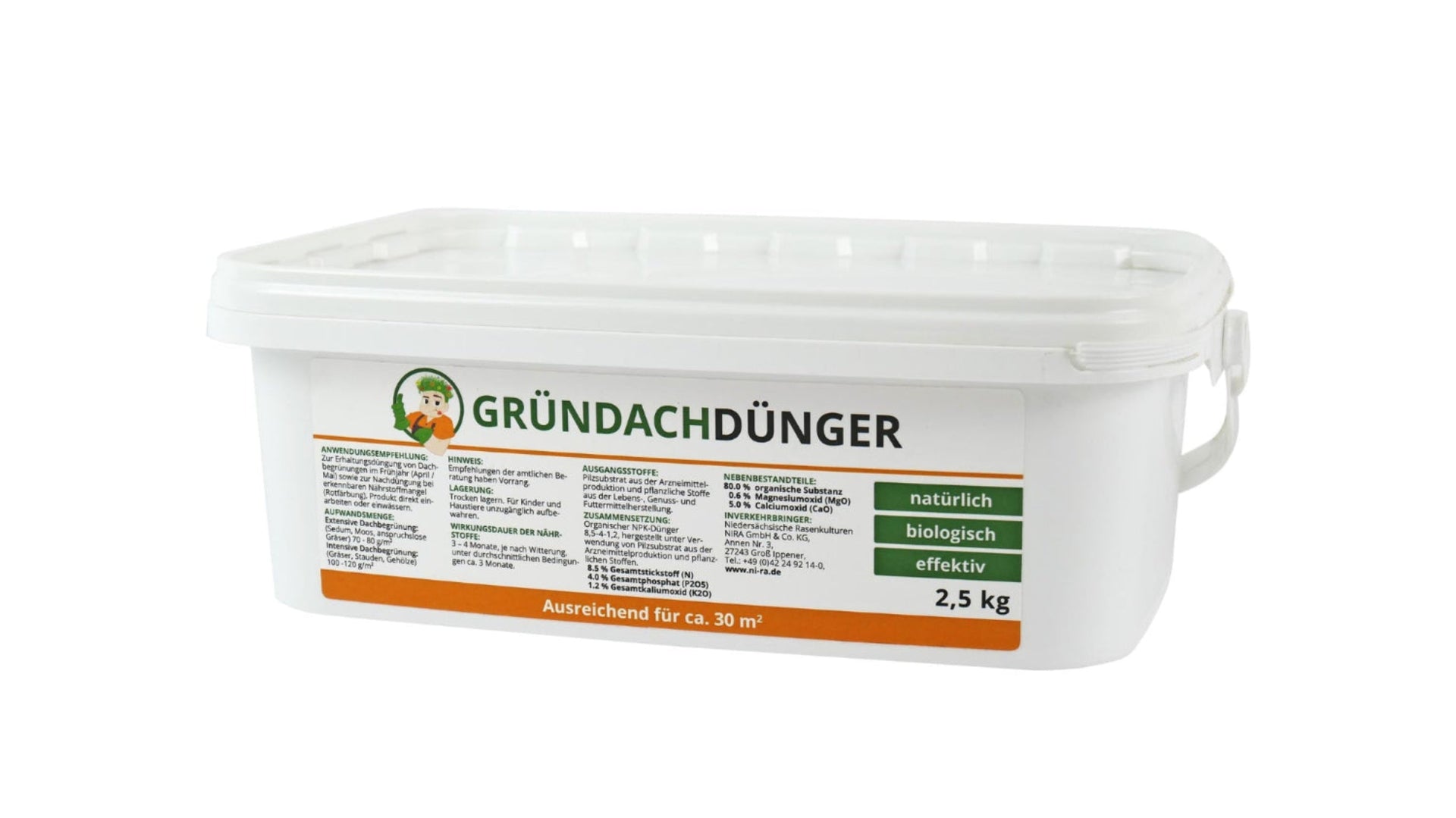 NIRA Gründach-Dünger 2,5 kg Eimer – Schweng Shop