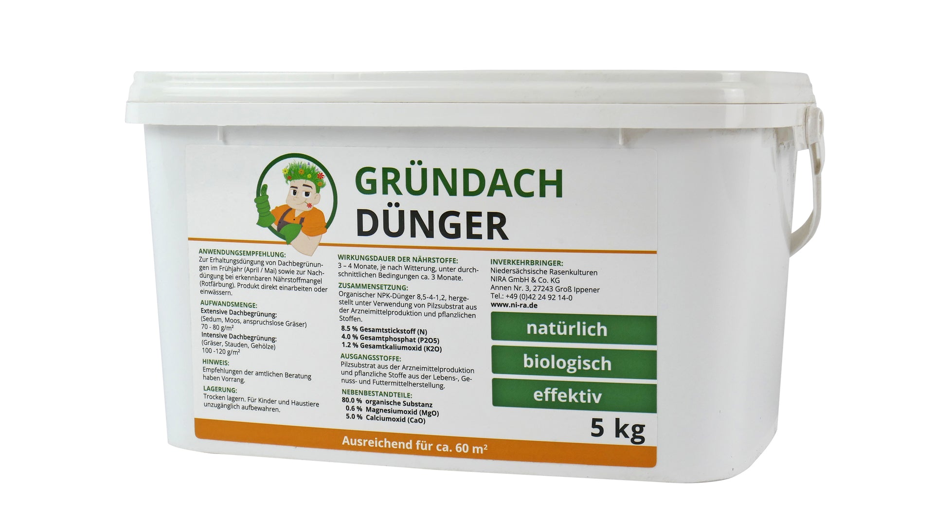 NIRA Grndach-Dnger 5 kg Eimer  Schweng Shop