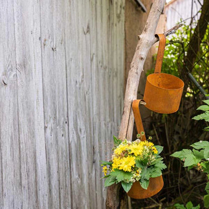 Rost Deko Garten Pflanztopf zum Hängen | Edelrost Gartendeko Hängetopf
