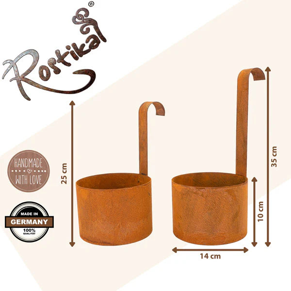Rost Deko Garten Pflanztopf zum Hängen | Edelrost Gartendeko Hängetopf