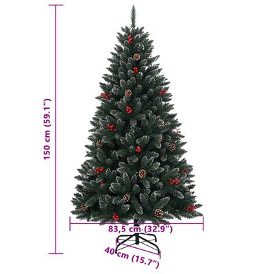 vidaXL Künstlicher Weihnachtsbaum 150 LEDs 150 cm