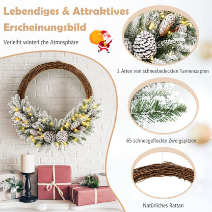 Künstlicher Weihnachtskranz mit Beleuchtung