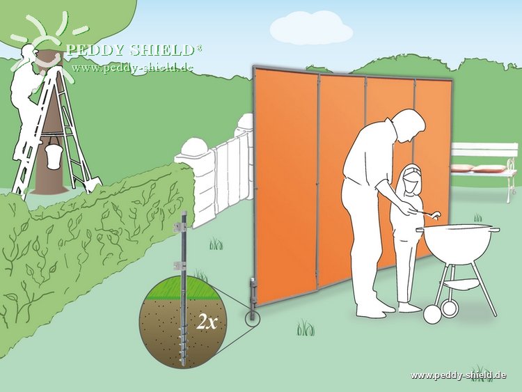Schraub-Erdanker Paravent