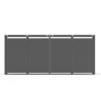Mülltonnenbox 4-fach aus verzinktem Stahl – für 60 bis 240 Liter