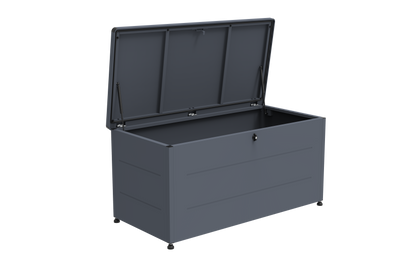Garten-Auflagenbox 460 Liter aus verzinktem Stahl – pulverbeschichtete Outdoor-Aufbewahrungsbox, 136 × 66 × 67 cm