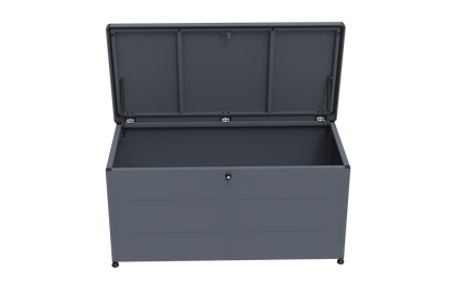Garten-Auflagenbox 460 Liter aus verzinktem Stahl – pulverbeschichtete Outdoor-Aufbewahrungsbox, 136 × 66 × 67 cm
