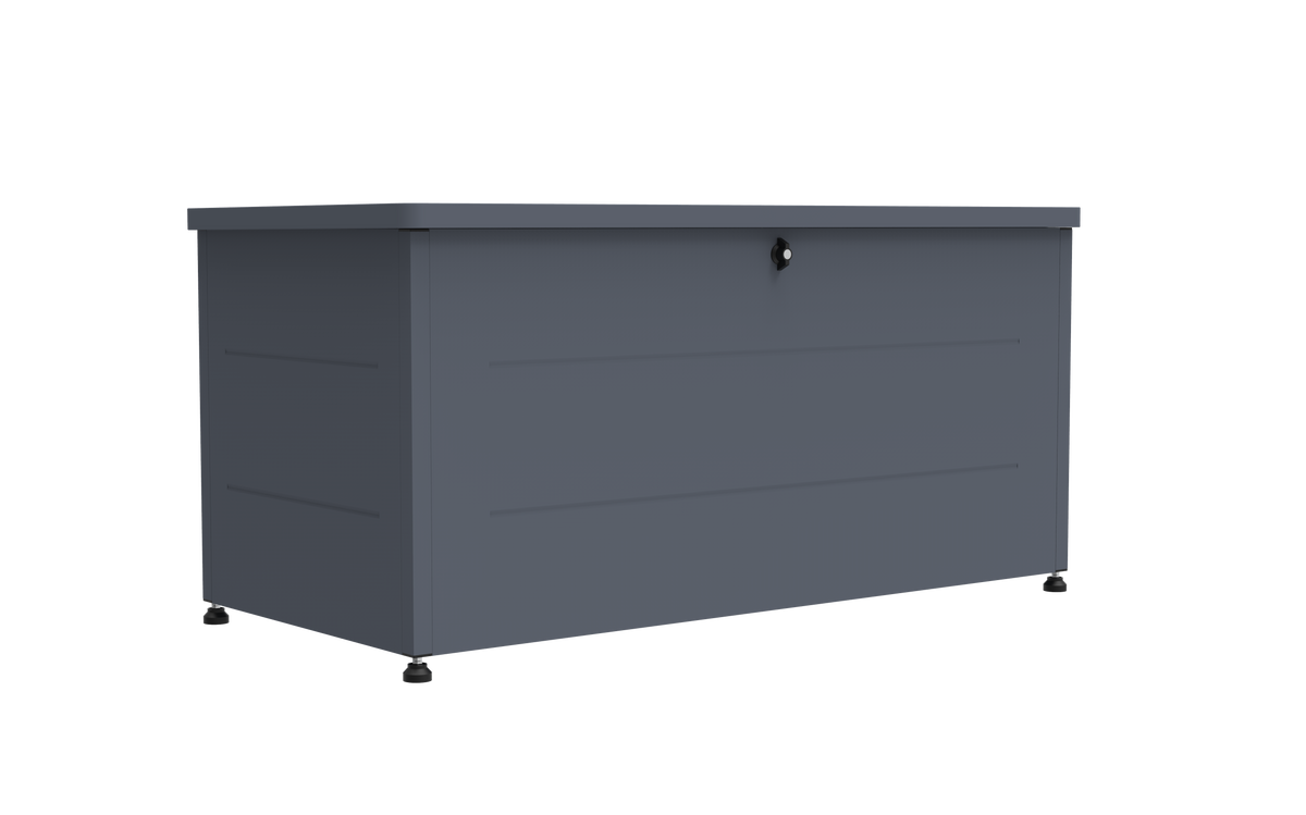 Garten-Auflagenbox 460 Liter aus verzinktem Stahl – pulverbeschichtete Outdoor-Aufbewahrungsbox, 136 × 66 × 67 cm