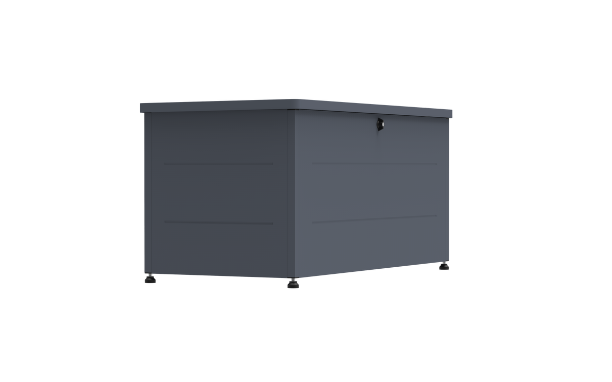 Garten-Auflagenbox 460 Liter aus verzinktem Stahl – pulverbeschichtete Outdoor-Aufbewahrungsbox, 136 × 66 × 67 cm