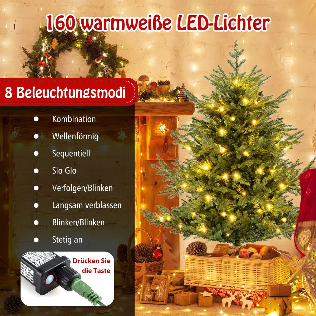 Weihnachtsbaum mit Beleuchtung