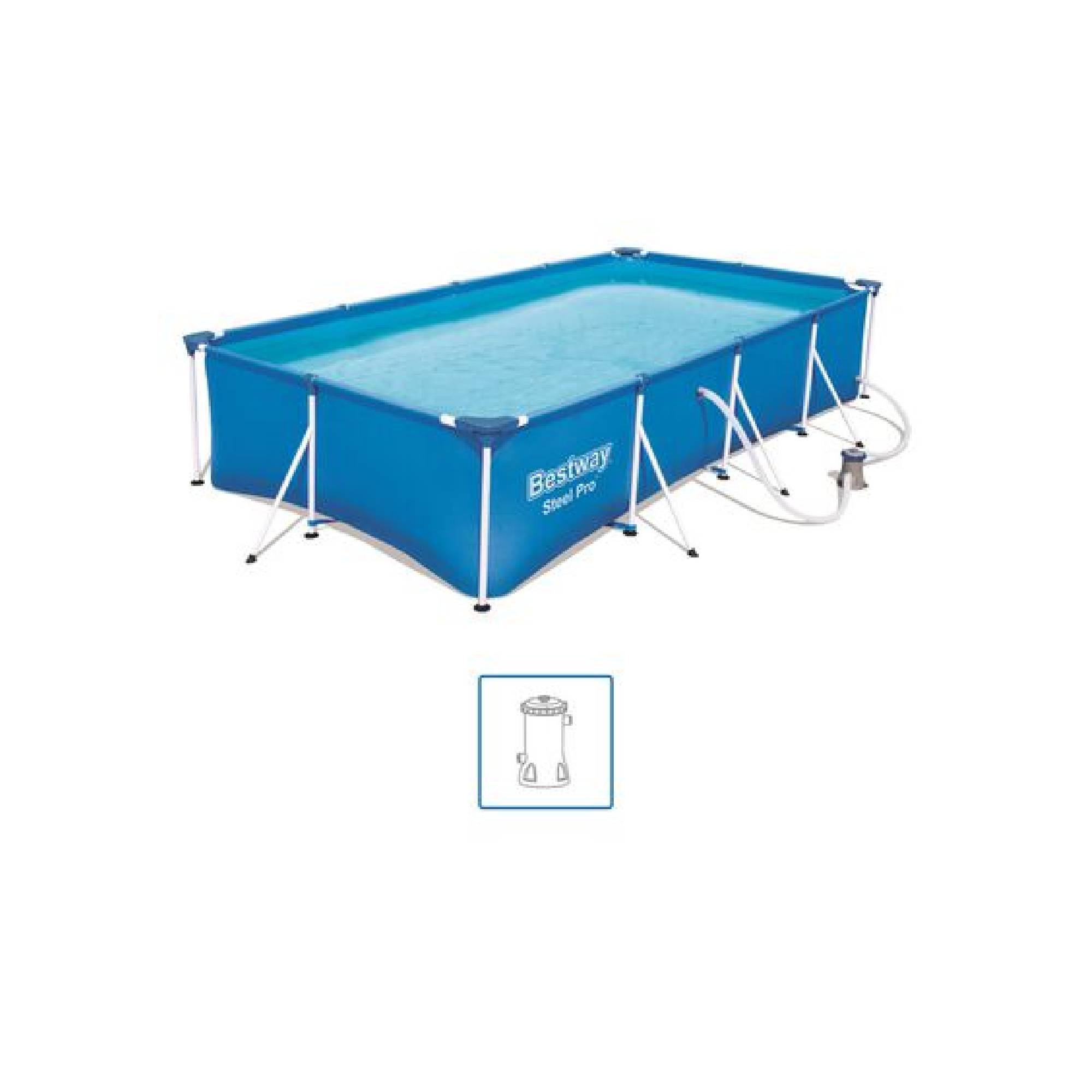 Bestway Steel Pro Swimmingpool Set Rechteckig